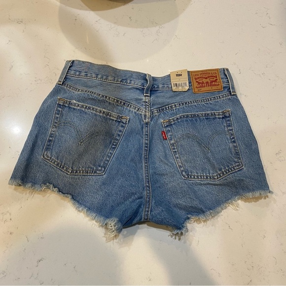 Levi’s 501 light blue denim shorts, size 30, ripped distressed grunge look - Picture 9 of 11